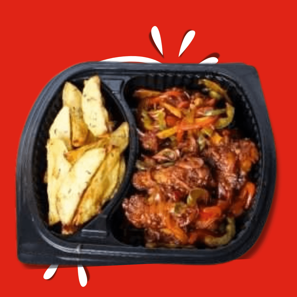 6. Glazed Spicy Chicken Drumsteaks - 3pcs (Portion Inclusive Of Chips/potatoes,sauce)